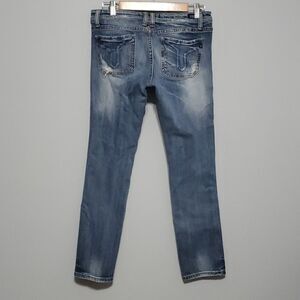 Vigoss Studio jeans women's size 7 / 8 blue The Ritz cropped skinny holes